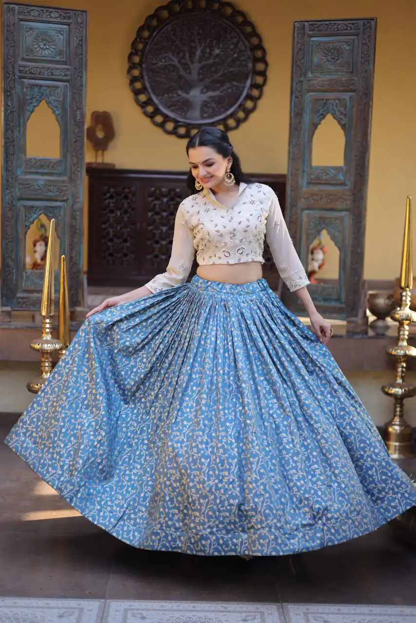 KA 5070 Teal | Cosmos Lehenga Choli with Embroidery Work & Bead Work. Available at ₹2599 only. Delivery 4-6 Working Days. Shop now. | Bollywood Lehenga, Creative Lehenga, Designer Lehenga, Embroidered Lehenga, Lehenga, Party Wear Lehenga