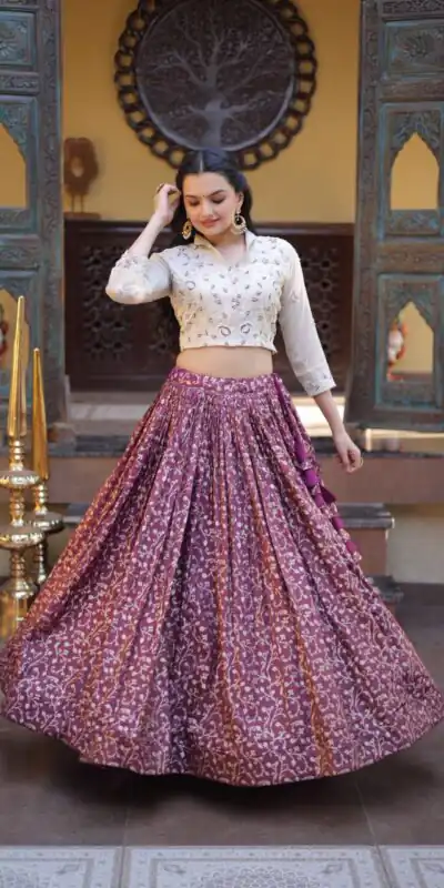 KA 5070 Wine | Cosmos Lehenga Choli with Embroidery Work & Bead Work. Available at ₹2599 only. Delivery 4-6 Working Days. Shop now. | Bollywood Lehenga, Creative Lehenga, Designer Lehenga, Embroidered Lehenga, Lehenga, Party Wear Lehenga