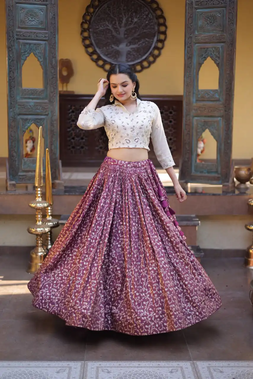KA 5070 Wine | Cosmos Lehenga Choli with Embroidery Work & Bead Work. Available at ₹2599 only. Delivery 4-6 Working Days. Shop now. | Bollywood Lehenga, Creative Lehenga, Designer Lehenga, Embroidered Lehenga, Lehenga, Party Wear Lehenga