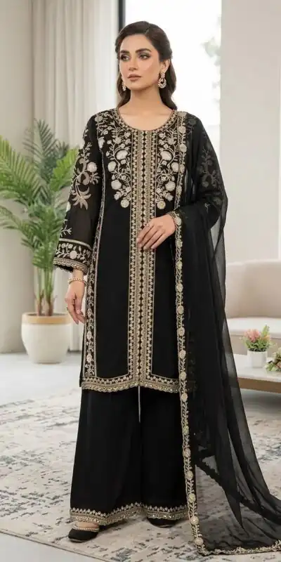 LG 2122 Black | Roman Salwar Suit with Sequins Work & Embroidery Work. Special Price ₹2149. Delivery 4-6 Working Days. Shop now. | Casual Suits, Jump Suits, Creative suits, Designer Suits, Palazzo Suits, Party Wear Suits, Patiala Suits, Salwar suit, Straight Suits