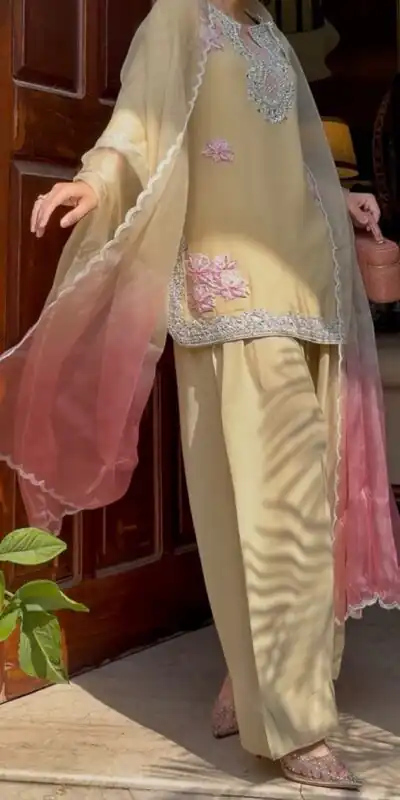 KD 1626 Cream Rayon Butti Silk Salwar Suit with Embroidery Work. Special Price ₹2099. Delivery 4-6 Working Days. Shop now. | Casual Suits, Jump Suits, Creative suits, Designer Suits, Palazzo Suits, Party Wear Suits, Patiala Suits, Salwar suit, Straight Suits