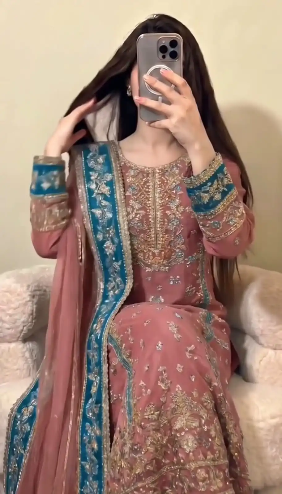 ZSR 3175 Peach Fox Georgette Salwar Suit with Embroidery Work & Sequins Work. Grab it for ₹2399. Delivery 4-6 Working Days. Shop now. | Casual Suits, Jump Suits, Creative suits, Designer Suits, Palazzo Suits, Party Wear Suits, Patiala Suits, Salwar suit, Straight Suits