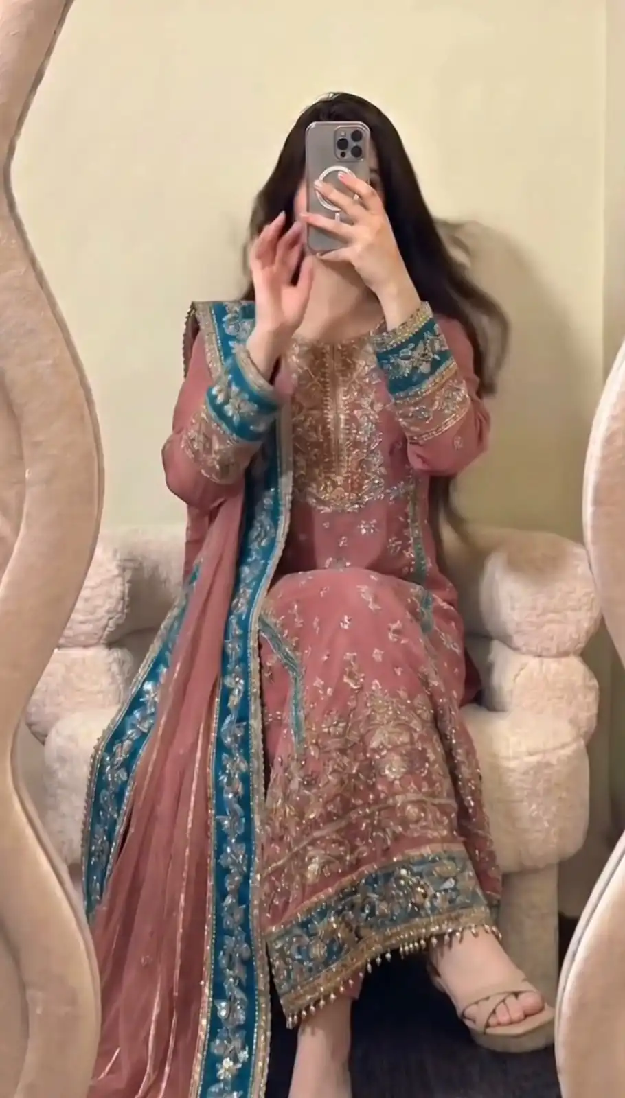 ZSR 3175 Peach Fox Georgette Salwar Suit with Embroidery Work & Sequins Work. Grab it for ₹2399. Delivery 4-6 Working Days. Shop now. | Casual Suits, Jump Suits, Creative suits, Designer Suits, Palazzo Suits, Party Wear Suits, Patiala Suits, Salwar suit, Straight Suits