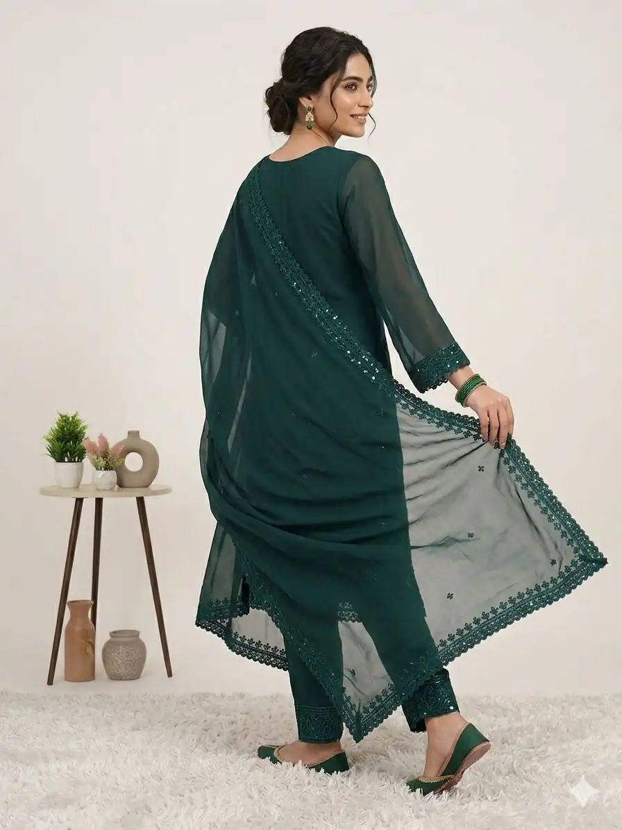 LG 2117 Teal Color Faux Georgette Salwar Suit with Designer Work. Affordable Price ₹2049. Delivery 4-6 Working Days. Shop now. | Casual Suits, Jump Suits, Creative suits, Designer Suits, Palazzo Suits, Party Wear Suits, Patiala Suits, Salwar suit, Straight Suits