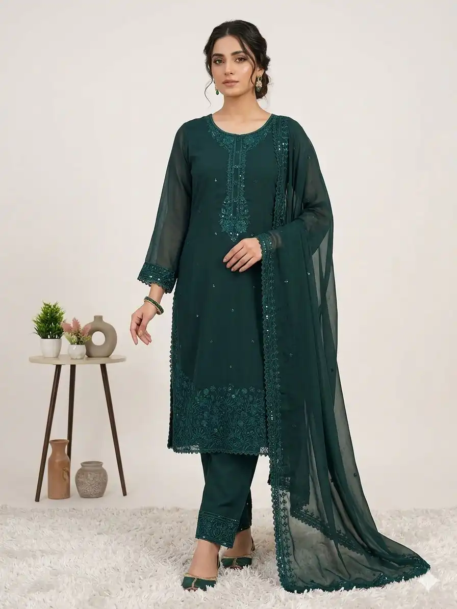 LG 2117 Teal Color Faux Georgette Salwar Suit with Designer Work. Affordable Price ₹2049. Delivery 4-6 Working Days. Shop now. | Casual Suits, Jump Suits, Creative suits, Designer Suits, Palazzo Suits, Party Wear Suits, Patiala Suits, Salwar suit, Straight Suits