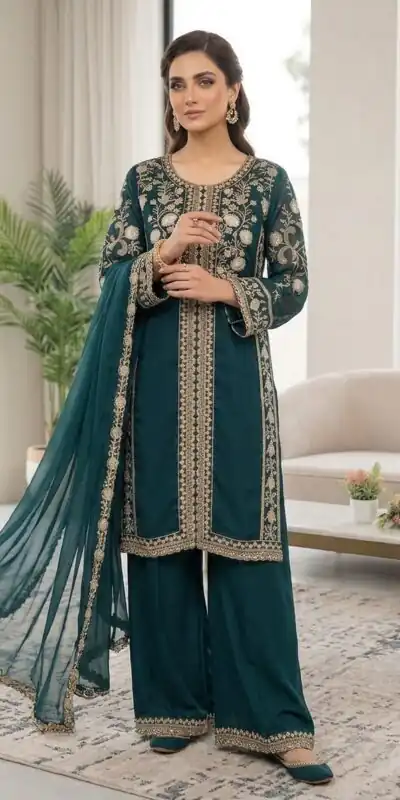 LG 2122 Teal | Roman Salwar Suit with Sequins Work & Embroidery Work. Special Price ₹2149. Delivery 4-6 Working Days. Shop now. | Casual Suits, Jump Suits, Creative suits, Designer Suits, Palazzo Suits, Party Wear Suits, Patiala Suits, Salwar suit, Straight Suits