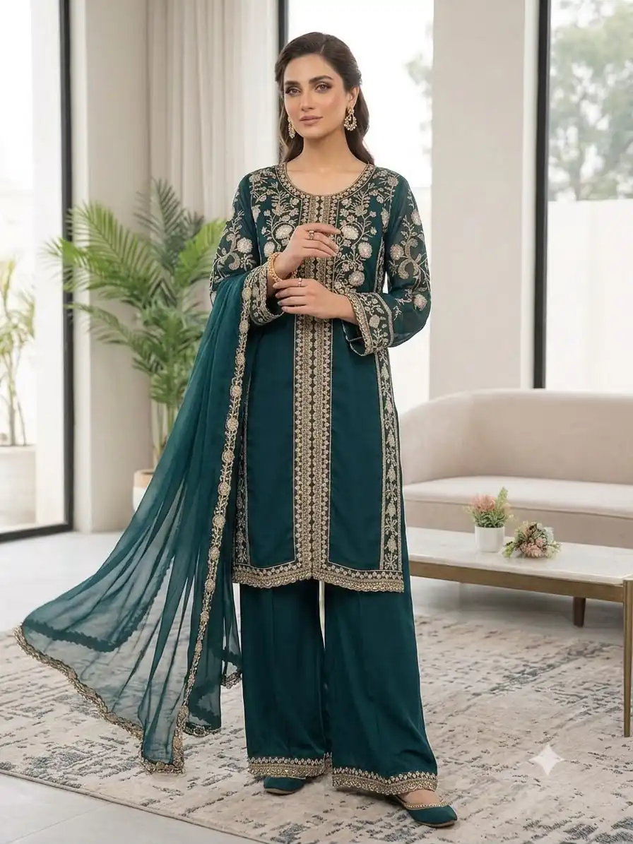 LG 2122 Teal | Roman Salwar Suit with Sequins Work & Embroidery Work. Special Price ₹2149. Delivery 4-6 Working Days. Shop now. | Casual Suits, Jump Suits, Creative suits, Designer Suits, Palazzo Suits, Party Wear Suits, Patiala Suits, Salwar suit, Straight Suits