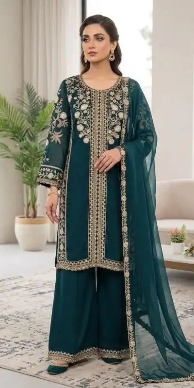 LG 2122 Teal | Roman Salwar Suit with Sequins Work & Embroidery Work. Special Price ₹2149. Delivery 4-6 Working Days. Shop now. | Casual Suits, Jump Suits, Creative suits, Designer Suits, Palazzo Suits, Party Wear Suits, Patiala Suits, Salwar suit, Straight Suits