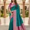 MB 6079 Firozi Soft Banarasi Silk Saree with Zari Work & Moti Work. Introductory Price ₹1949. Delivery 4-6 Working Days. Shop now. | Creative Sarees, Bollywood Sarees, Designer Sarees, Embroidered Sarees, Ethnic Saree, Modern Digital sarees, Party Wear Sarees, Sarees