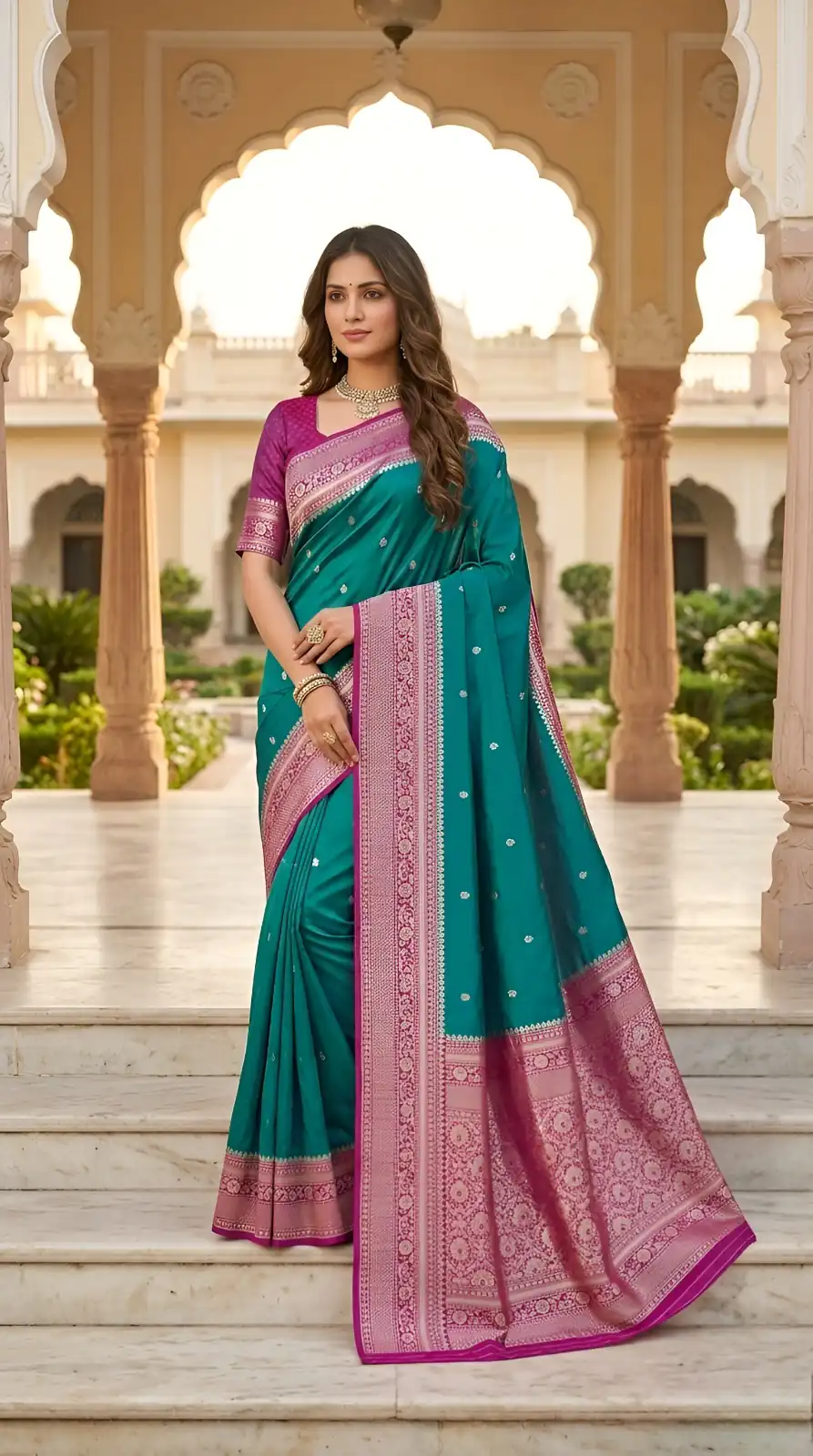 MB 6079 Firozi Soft Banarasi Silk Saree with Zari Work & Moti Work. Introductory Price ₹1949. Delivery 4-6 Working Days. Shop now. | Creative Sarees, Bollywood Sarees, Designer Sarees, Embroidered Sarees, Ethnic Saree, Modern Digital sarees, Party Wear Sarees, Sarees