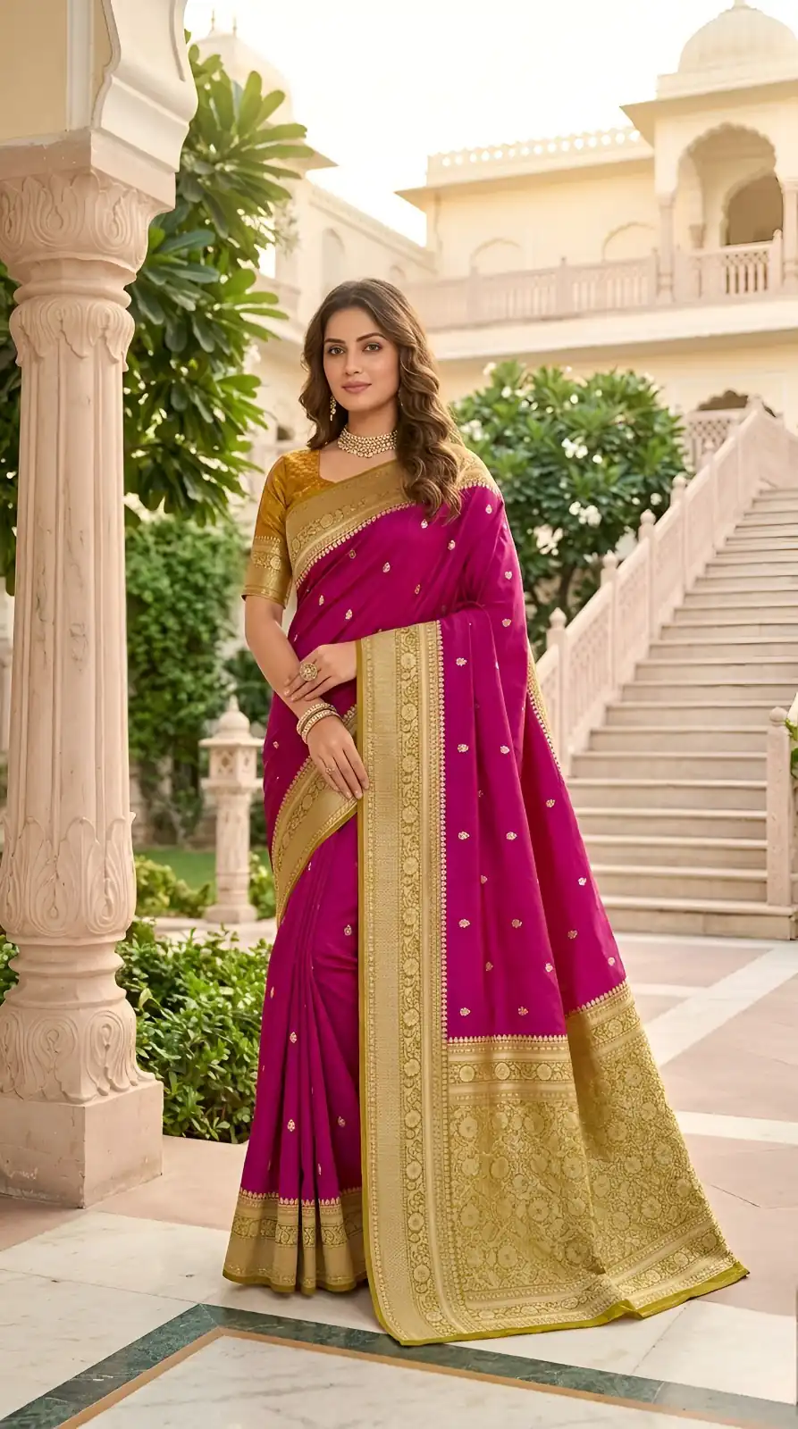 MB 6079 Pink Soft Banarasi Silk Saree with Zari Work & Moti Work. Introductory Price ₹1949. Delivery 4-6 Working Days. Shop now. | Creative Sarees, Bollywood Sarees, Designer Sarees, Embroidered Sarees, Ethnic Saree, Modern Digital sarees, Party Wear Sarees, Sarees
