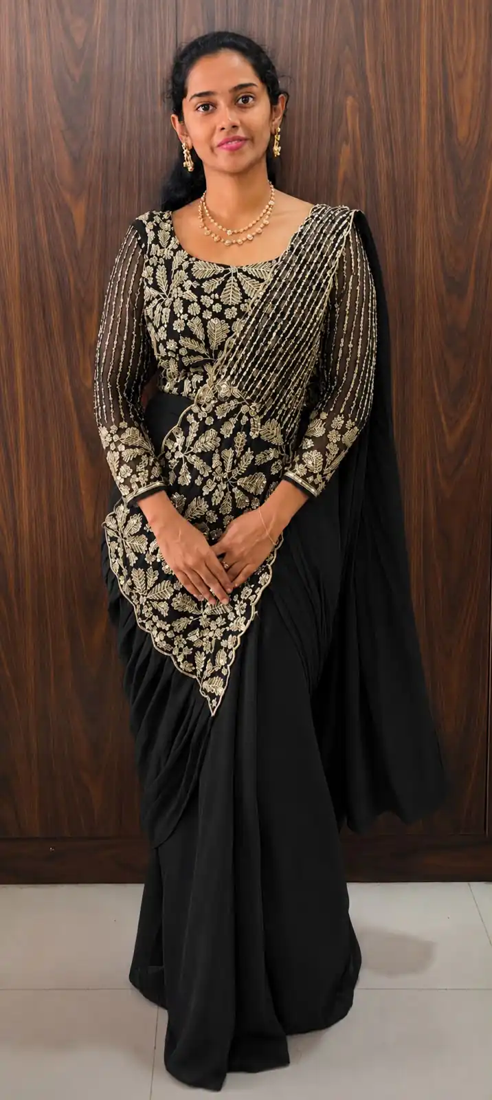 ST 1201 Black in Faux Georgette Zari Work & Embroidery Work Saree. Special Price ₹1899. Delivery 4-6 Working Days. Shop now. | Creative Sarees, Bollywood Sarees, Designer Sarees, Embroidered Sarees, Ethnic Saree, Modern Digital sarees, Party Wear Sarees, Sarees