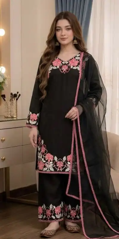 AD 235 Black Satin Rayon Salwar Suit Perfect for Wedding, Party, Haldi, Holi, Housewarming – . Now at just ₹1949. Delivery 4-6 Working Days. Shop now. | Casual Suits, Jump Suits, Creative suits, Designer Suits, Palazzo Suits, Party Wear Suits, Patiala Suits, Salwar suit, Straight Suits