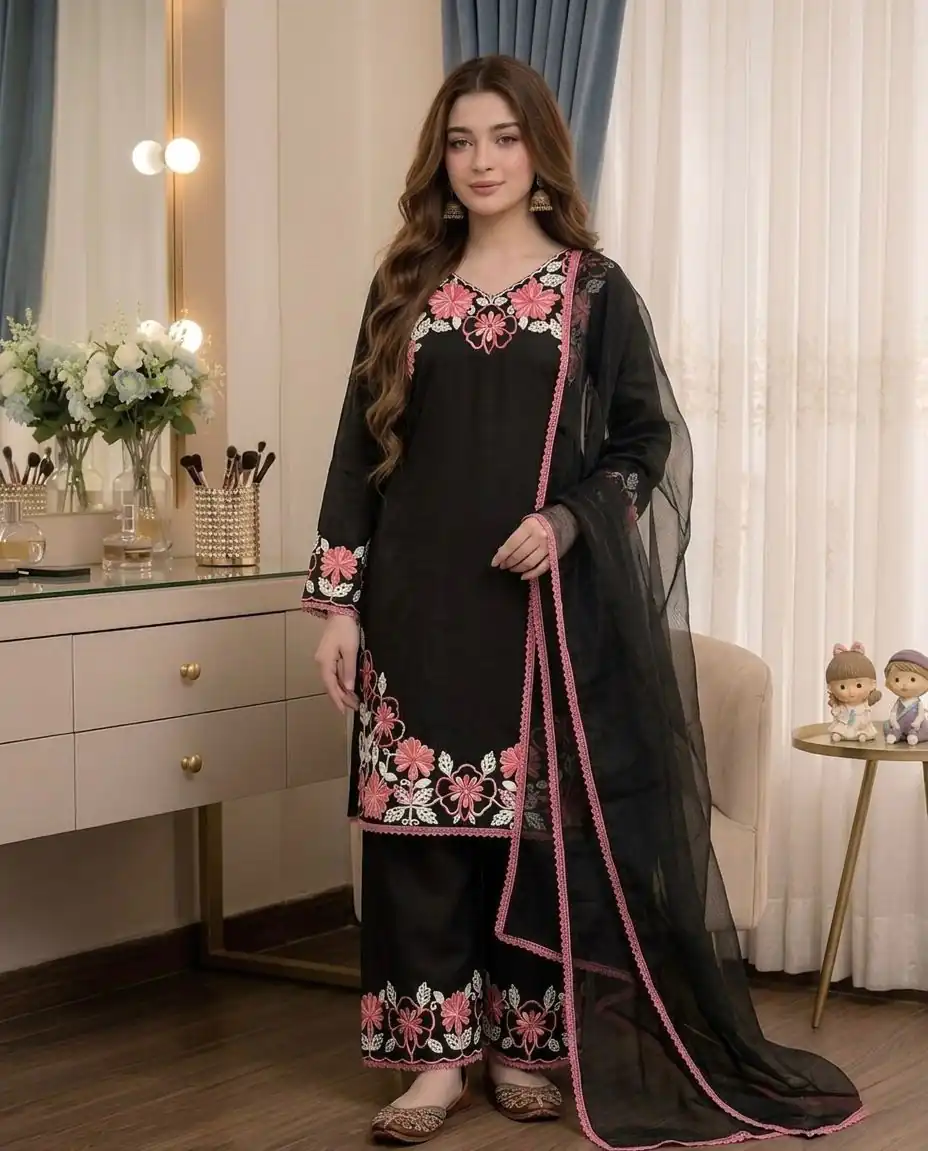 AD 235 Black Satin Rayon Salwar Suit Perfect for Wedding, Party, Haldi, Holi, Housewarming – . Now at just ₹1949. Delivery 4-6 Working Days. Shop now. | Casual Suits, Jump Suits, Creative suits, Designer Suits, Palazzo Suits, Party Wear Suits, Patiala Suits, Salwar suit, Straight Suits