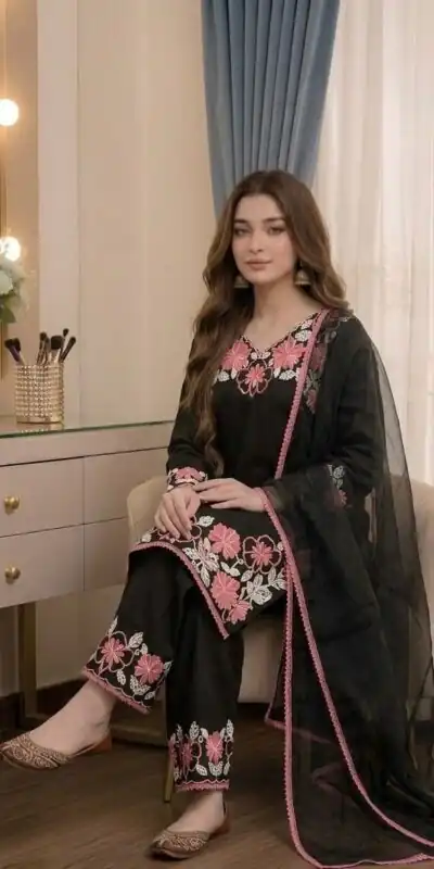 AD 235 Black Satin Rayon Salwar Suit Perfect for Wedding, Party, Haldi, Holi, Housewarming – . Now at just ₹1949. Delivery 4-6 Working Days. Shop now. | Casual Suits, Jump Suits, Creative suits, Designer Suits, Palazzo Suits, Party Wear Suits, Patiala Suits, Salwar suit, Straight Suits