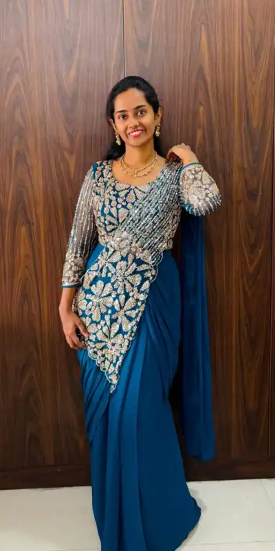 ST 1201 Blue in Faux Georgette Zari Work & Embroidery Work Saree. Special Price ₹1899. Delivery 4-6 Working Days. Shop now. | Creative Sarees, Bollywood Sarees, Designer Sarees, Embroidered Sarees, Ethnic Saree, Modern Digital sarees, Party Wear Sarees, Sarees