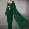 DF 3474 Green Faux Georgette Saree Perfect for Wedding, Party, Bridal Wear, Baisakhi, Raksha Bandhan –. Introductory Price ₹1799. Delivery 4-6 Workin | Creative Sarees, Bollywood Sarees, Designer Sarees, Embroidered Sarees, Ethnic Saree, Modern Digital sarees, Party Wear Sarees, Sarees