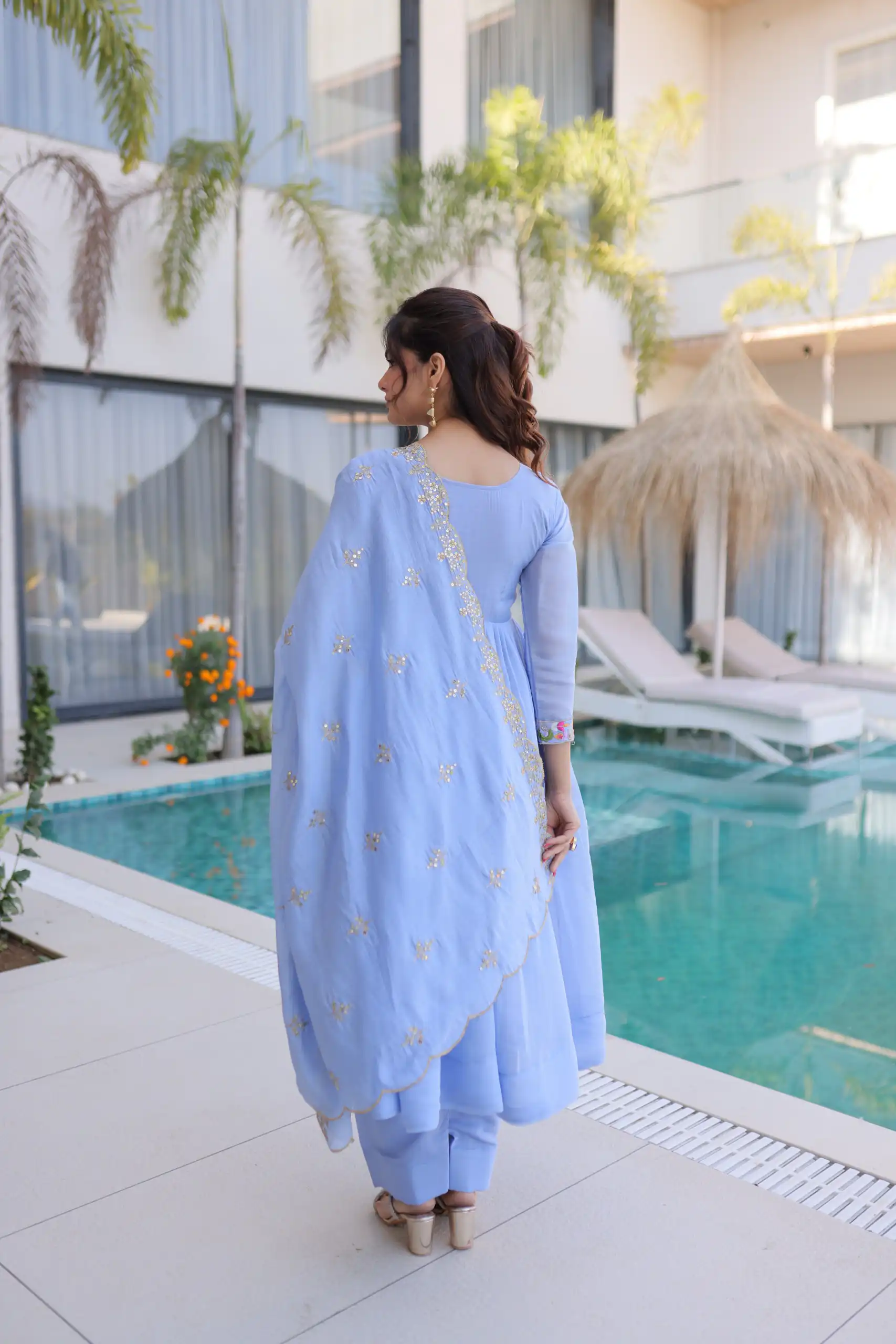 KA 1239 Lavender Roman Silk Gown Perfect for Wedding, Party, Reception, Karwa Chauth, Baby Shower – . Now at just ₹2599. Delivery 4-6 Working Days. Shop | Casual Suits, Bollywood Gowns, Creative Gowns, Designer Gowns, Embroidered Gowns, Gowns, Party Wear Gowns