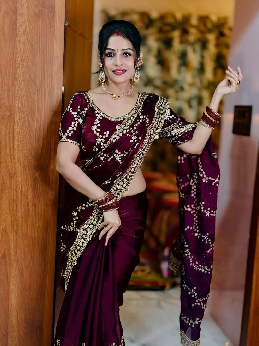 NC 5524 Maroon Color Space Silk Saree with Embroidery Work & Zari Work. Best Price ₹2149. Delivery 4-6 Working Days. Shop now. | Creative Sarees, Bollywood Sarees, Designer Sarees, Embroidered Sarees, Ethnic Saree, Modern Digital sarees, Party Wear Sarees, Sarees