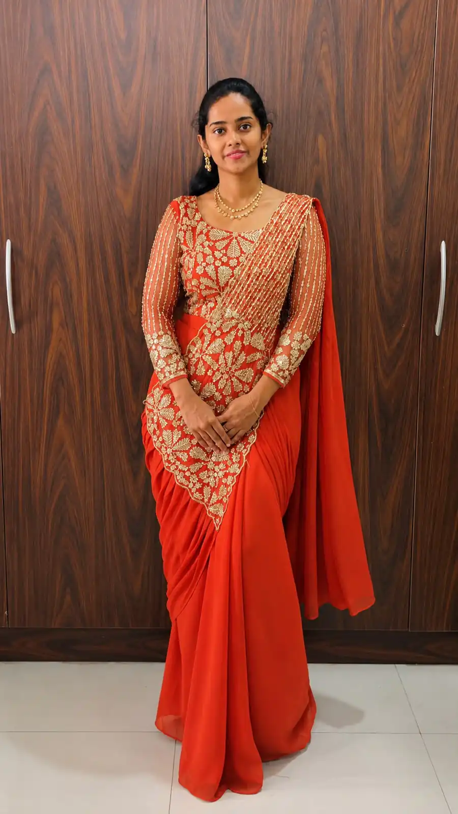 ST 1201 Orange in Faux Georgette Zari Work & Embroidery Work Saree. Special Price ₹1899. Delivery 4-6 Working Days. Shop now. | Creative Sarees, Bollywood Sarees, Designer Sarees, Embroidered Sarees, Ethnic Saree, Modern Digital sarees, Party Wear Sarees, Sarees