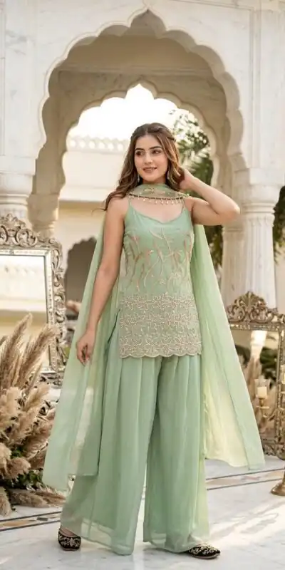 DB 44 Pista Faux Georgette Salwar Suit erfect for Wedding, Party, Mehendi, Pongal, Reception – . Available at ₹1899 only. Delivery 4-6 Working Days | Casual Suits, Jump Suits, Creative suits, Designer Suits, Palazzo Suits, Party Wear Suits, Patiala Suits, Salwar suit, Straight Suits