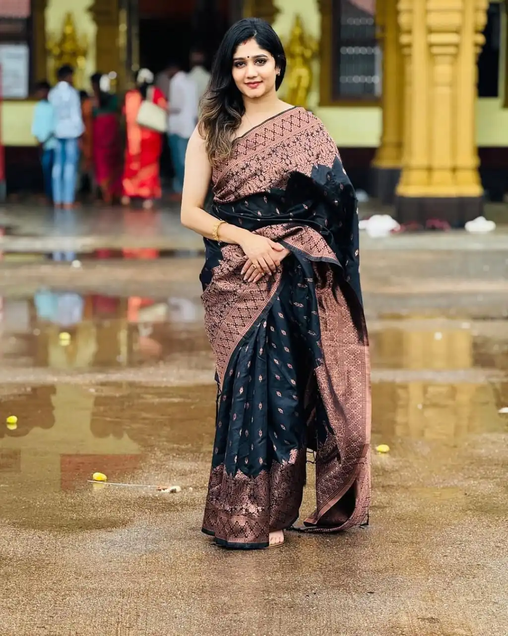 KP 6048 Black Color Yellow Soft Lichi Silk Saree with Jacquard Work. Best Price ₹1299. Delivery 4-6 Working Days. Shop now. | Creative Sarees, Bollywood Sarees, Designer Sarees, Embroidered Sarees, Ethnic Saree, Modern Digital sarees, Party Wear Sarees, Sarees