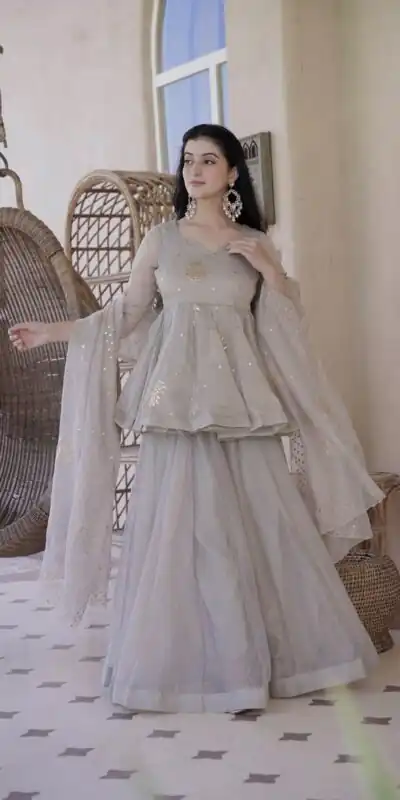 RTC 6046 Grey Grey Tabby Silk Salwar Suit. Perfect for Wedding, Party, Mehendi, Eid, Raksha Bandhan – Exclusive Offer ₹2399. Delivery 4-6 Working Days. | Casual Suits, Jump Suits, Creative suits, Designer Suits, Palazzo Suits, Party Wear Suits, Patiala Suits, Salwar suit, Straight Suits