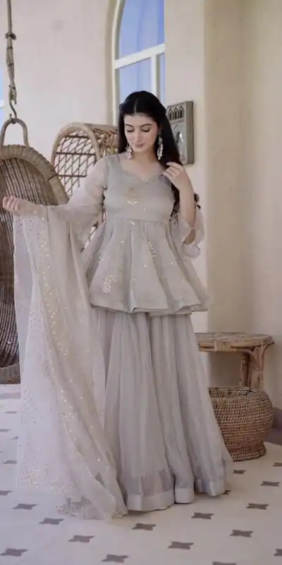 RTC 6046 Grey Grey Tabby Silk Salwar Suit. Perfect for Wedding, Party, Mehendi, Eid, Raksha Bandhan – Exclusive Offer ₹2399. Delivery 4-6 Working Days. | Casual Suits, Jump Suits, Creative suits, Designer Suits, Palazzo Suits, Party Wear Suits, Patiala Suits, Salwar suit, Straight Suits