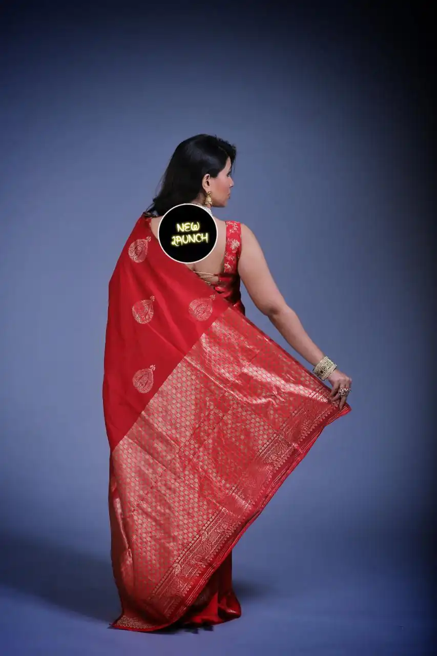 KP 2072 Red Color Yellow Soft Lichi Silk Saree with Jacquard Work. Best Price ₹1299. Delivery 4-6 Working Days. Shop now. | Creative Sarees, Bollywood Sarees, Designer Sarees, Embroidered Sarees, Ethnic Saree, Modern Digital sarees, Party Wear Sarees, Sarees