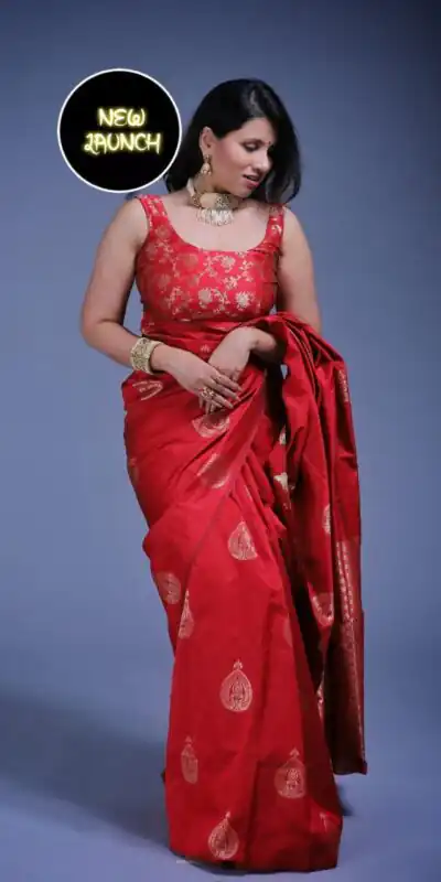 KP 2072 Red Color Yellow Soft Lichi Silk Saree with Jacquard Work. Best Price ₹1299. Delivery 4-6 Working Days. Shop now. | Creative Sarees, Bollywood Sarees, Designer Sarees, Embroidered Sarees, Ethnic Saree, Modern Digital sarees, Party Wear Sarees, Sarees