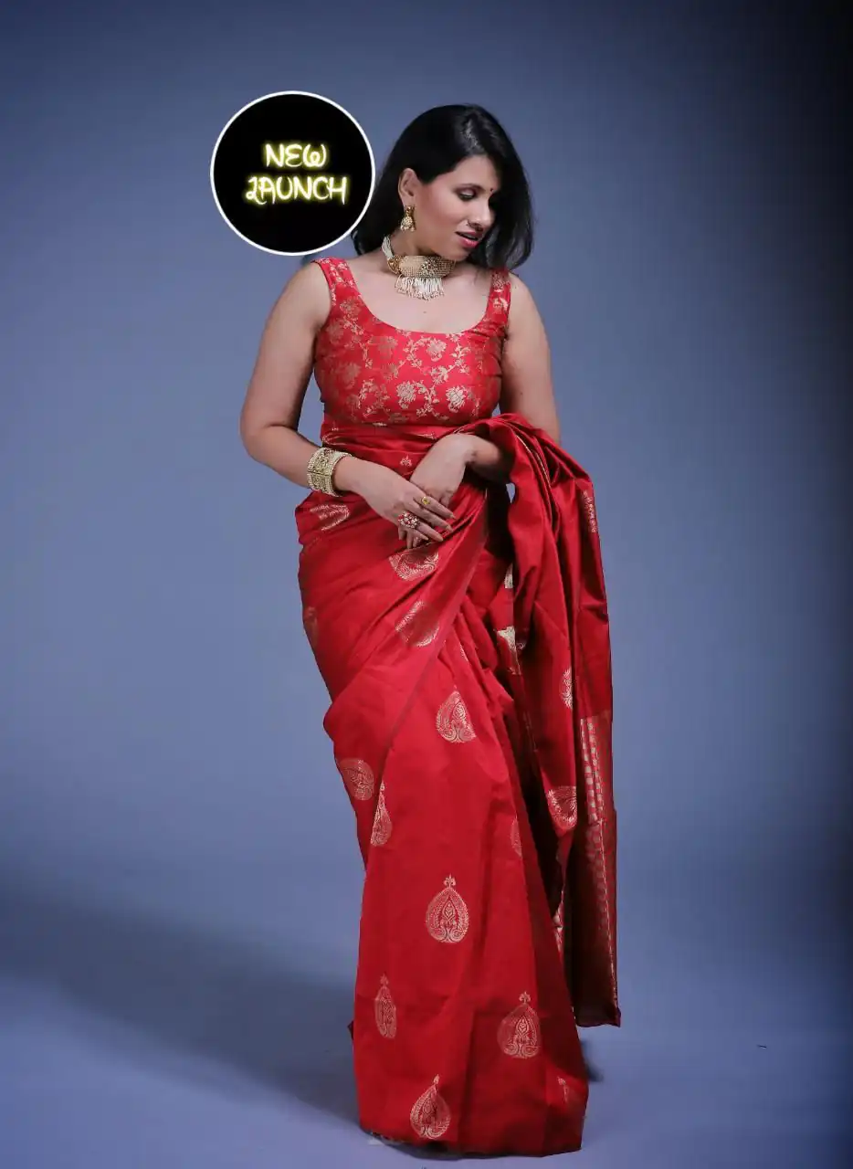 KP 2072 Red Color Yellow Soft Lichi Silk Saree with Jacquard Work. Best Price ₹1299. Delivery 4-6 Working Days. Shop now. | Creative Sarees, Bollywood Sarees, Designer Sarees, Embroidered Sarees, Ethnic Saree, Modern Digital sarees, Party Wear Sarees, Sarees