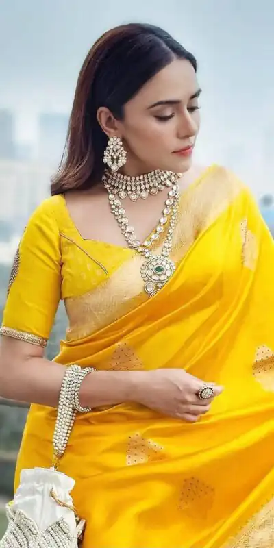 KPR 253 Yellow Color Yellow Soft Lichi Silk Saree with Jacquard Work. Best Price ₹1349. Delivery 4-6 Working Days. Shop now. | Creative Sarees, Bollywood Sarees, Designer Sarees, Embroidered Sarees, Ethnic Saree, Modern Digital sarees, Party Wear Sarees, Sarees