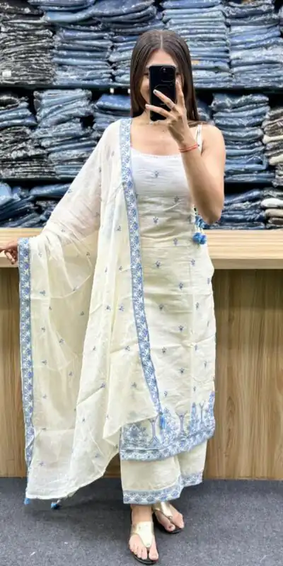 MF 476 Blue Embroidery Sequins Work Salwar Suit in Pink Maska Cotton Silk. Wedding, Party, Festive, Price 2049 - Delivery 4-6 Working Days. Shop now. | Casual Suits, Jump Suits, Creative suits, Designer Suits, Palazzo Suits, Party Wear Suits, Patiala Suits, Salwar suit, Straight Suits