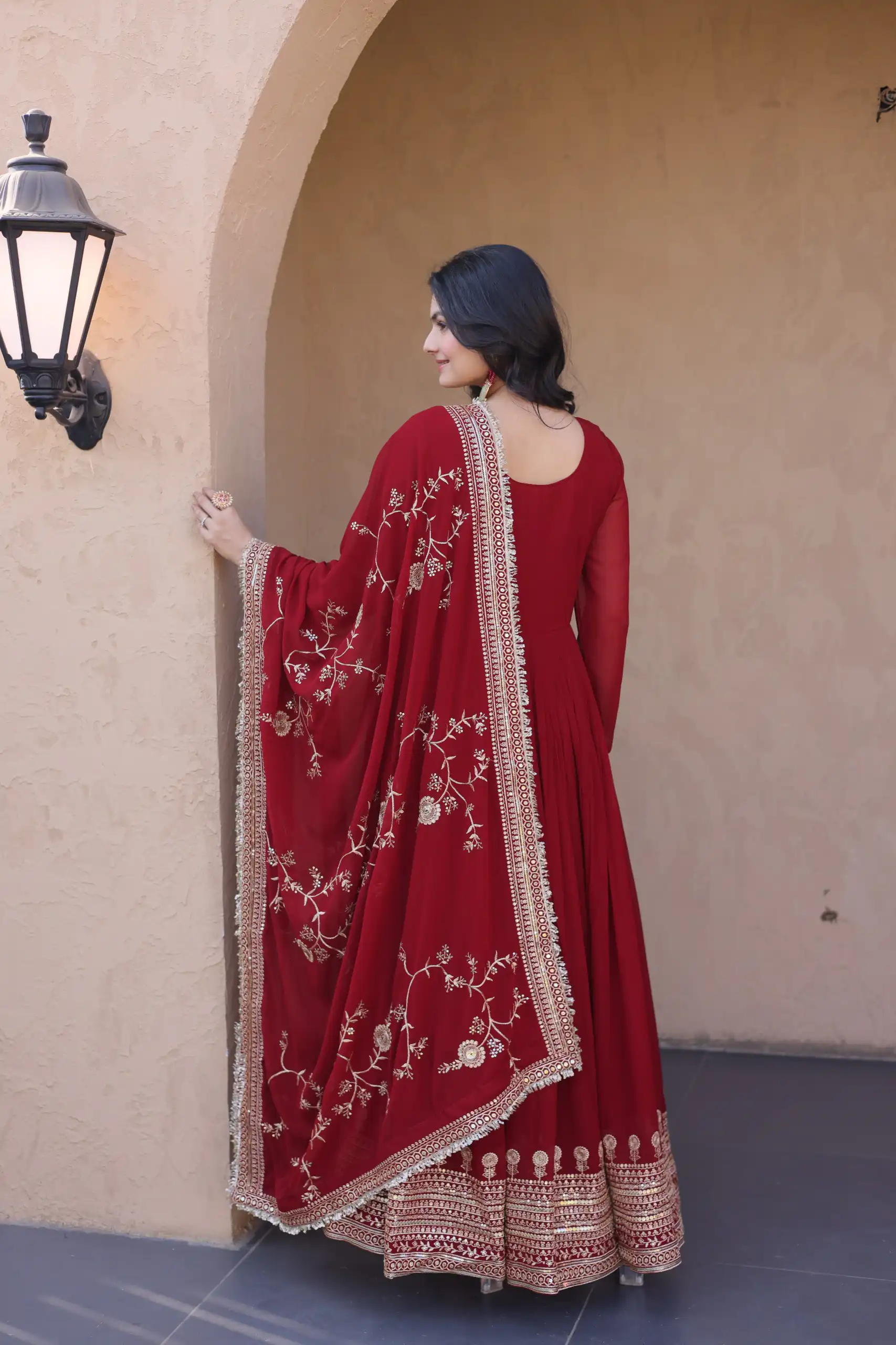 KA 1256 Maroon Faux Blooming Gown Perfect for Wedding, Party, Pongal, Raksha Bandhan, Mehendi –. Introductory Price ₹2549. Delivery 4-6 Working Days | Bollywood Gowns, Creative Gowns, Designer Gowns, Embroidered Gowns, Gowns, Party Wear Gowns