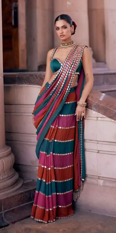 DF 3460 Multi Faux Georgette Saree Perfect for Wedding, Party, Cultural Events, Traditional Day, Pooja – . Grab it for ₹2099. Delivery 4-6 Working Day | Creative Sarees, Bollywood Sarees, Designer Sarees, Embroidered Sarees, Ethnic Saree, Modern Digital sarees, Party Wear Sarees, Sarees