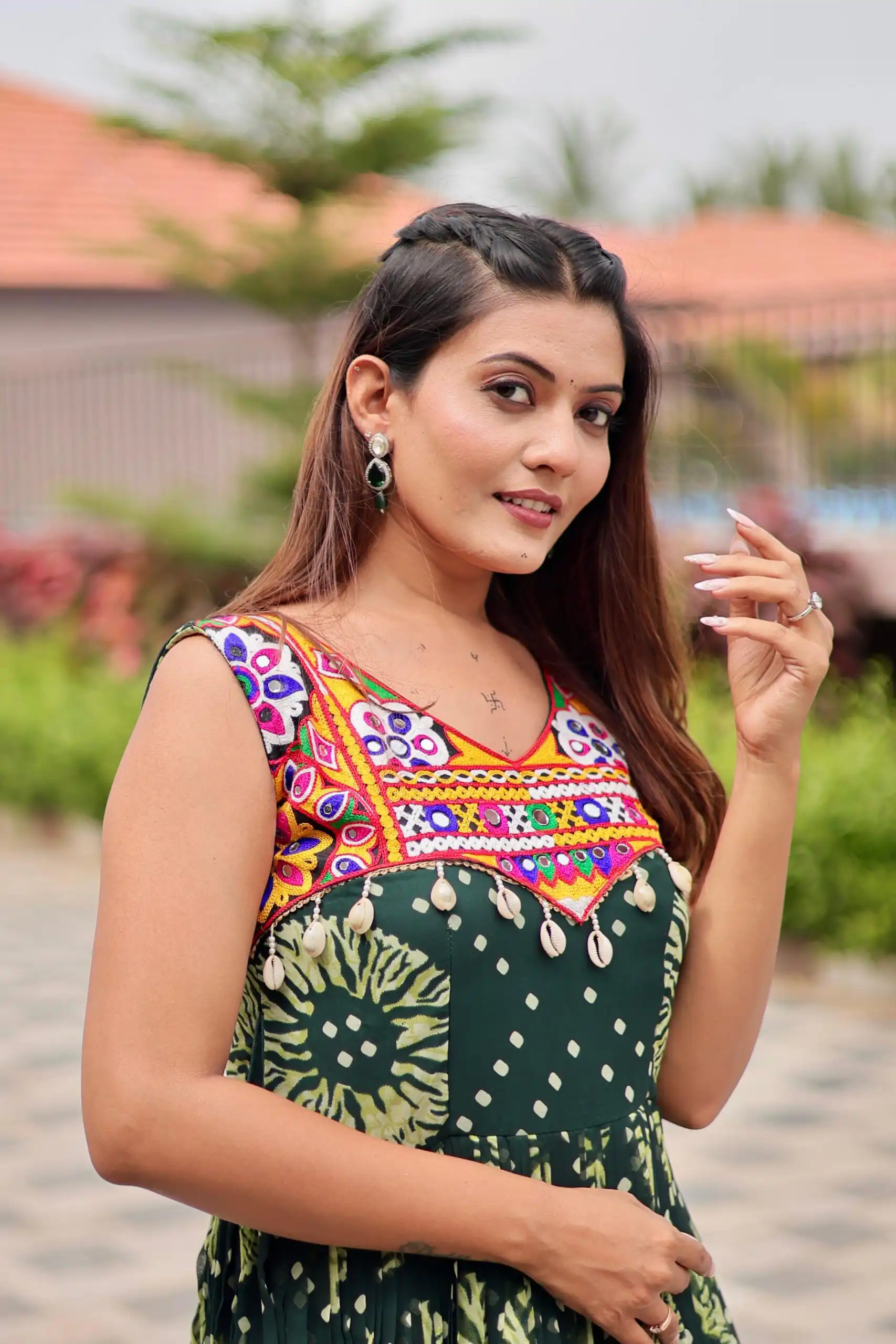 Ram 116 Green Green Faux Georgette Mirror Work Gown Mirror Work Gown in Faux Georgette. Delivery 4-6 Working Days. Shop now. | Bollywood Gowns, Creative Gowns, Designer Gowns, Embroidered Gowns, Gowns, Party Wear Gowns