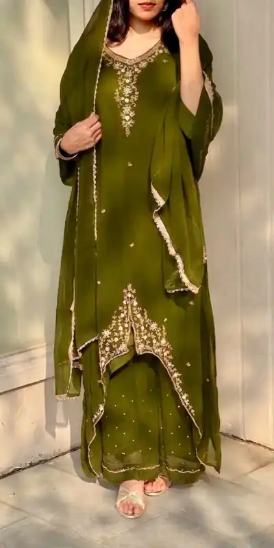 VLM 322 Mahendi Georgette Salwar Suit Perfect for Wedding, Party, Housewarming, Durga Puja, Festival Celebrations – . Grab it for ₹1949. Delivery 4-6 Workin | Casual Suits, Jump Suits, Creative suits, Designer Suits, Palazzo Suits, Party Wear Suits, Patiala Suits, Salwar suit, Straight Suits