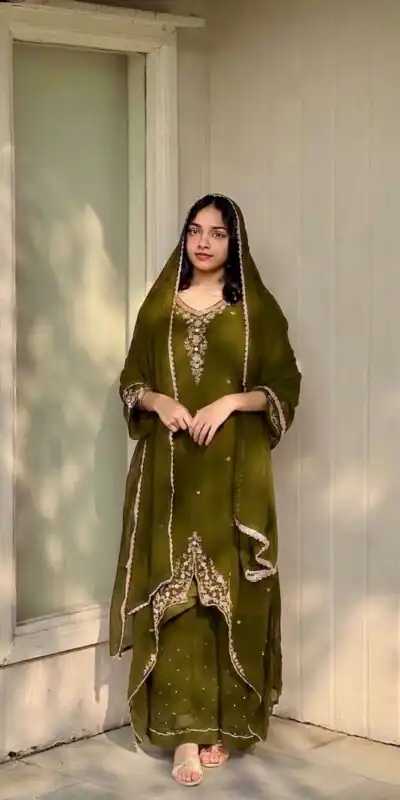 VLM 322 Mahendi Georgette Salwar Suit Perfect for Wedding, Party, Housewarming, Durga Puja, Festival Celebrations – . Grab it for ₹1949. Delivery 4-6 Workin | Casual Suits, Jump Suits, Creative suits, Designer Suits, Palazzo Suits, Party Wear Suits, Patiala Suits, Salwar suit, Straight Suits