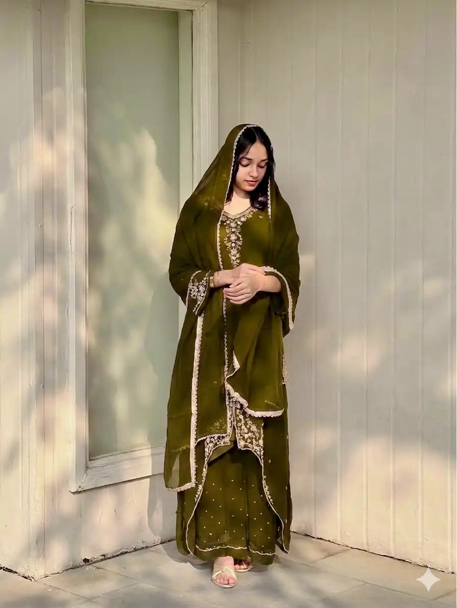 VLM 322 Mahendi Georgette Salwar Suit Perfect for Wedding, Party, Housewarming, Durga Puja, Festival Celebrations – . Grab it for ₹1949. Delivery 4-6 Workin | Casual Suits, Jump Suits, Creative suits, Designer Suits, Palazzo Suits, Party Wear Suits, Patiala Suits, Salwar suit, Straight Suits