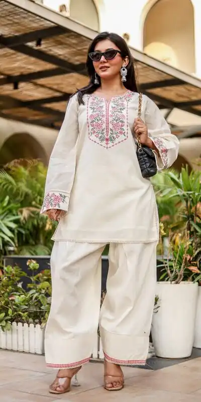 NSR 898 Off White Khadi Cotto Salwar Suit with Embroidery Work & Lace Work. Available at ₹1749 only. Delivery 4-6 Working Days. Shop now. | Casual Suits, Jump Suits, Creative suits, Designer Suits, Palazzo Suits, Party Wear Suits, Patiala Suits, Salwar suit, Straight Suits