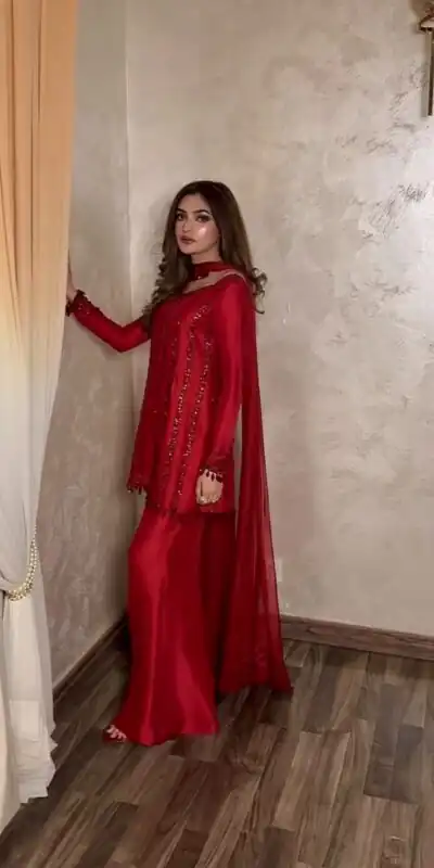 ST 1187 Red Rangoli Silk Perfect for Wedding, Party, Holi, Pooja, Anniversary – Salwar Suit. Get it for ₹2149. Delivery 4-6 Working Days. Shop now. | Casual Suits, Jump Suits, Creative suits, Designer Suits, Palazzo Suits, Party Wear Suits, Patiala Suits, Salwar suit, Straight Suits