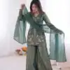 JF 043 Teal Pure Fendy Silk Salwar Suitwith Embroidery Work & Sequins Work. Exclusive Offer ₹1940. Delivery 4-6 Working Days. Shop now. | Casual Suits, Jump Suits, Creative suits, Designer Suits, Palazzo Suits, Party Wear Suits, Patiala Suits, Salwar suit, Straight Suits
