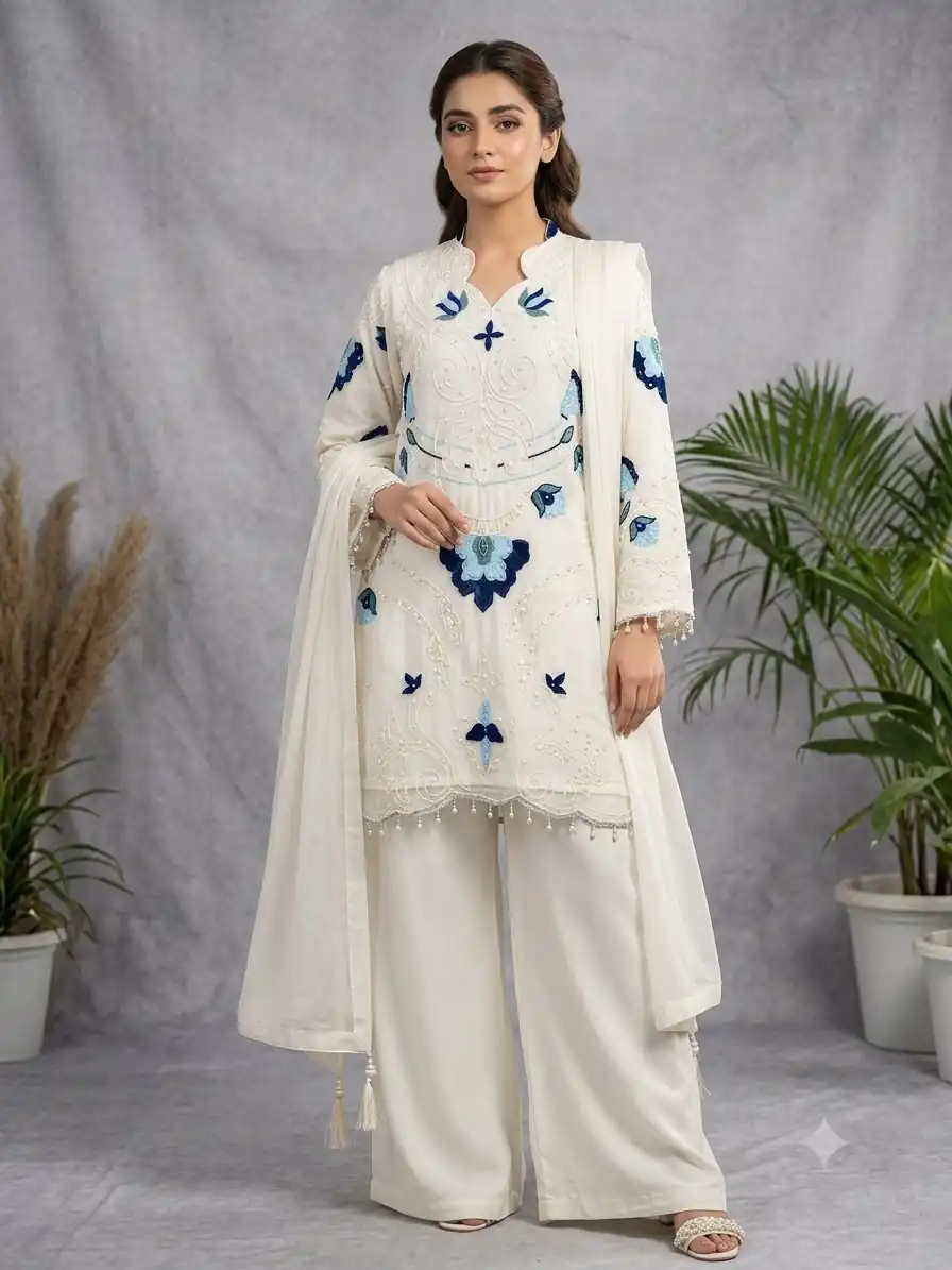 LG 2121 White Soft Organza Salwar Suit with Embroidery Work & Cut Work. Available at ₹2099 only. Delivery 4-6 Working Days. Shop now. | Casual Suits, Jump Suits, Creative suits, Designer Suits, Palazzo Suits, Party Wear Suits, Patiala Suits, Salwar suit, Straight Suits