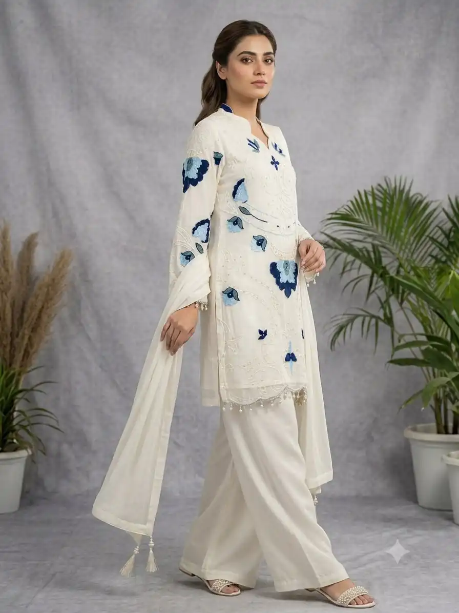 LG 2121 White Soft Organza Salwar Suit with Embroidery Work & Cut Work. Available at ₹2099 only. Delivery 4-6 Working Days. Shop now. | Casual Suits, Jump Suits, Creative suits, Designer Suits, Palazzo Suits, Party Wear Suits, Patiala Suits, Salwar suit, Straight Suits