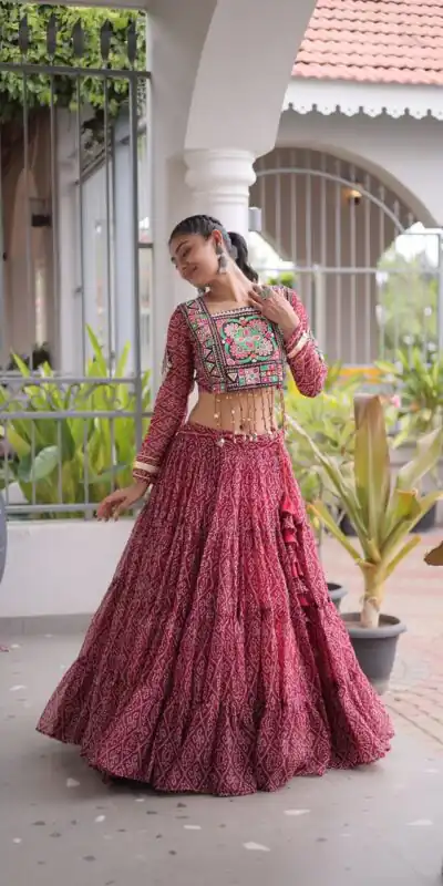 KA 5080 Maroon| Faux Georgette Lehenga Choli with Embroidery Work & Lace Work. Special Price ₹2499. Delivery 4-6 Working Days. Shop now. | Bollywood Lehenga, Creative Lehenga, Designer Lehenga, Embroidered Lehenga, Lehenga, Party Wear Lehenga