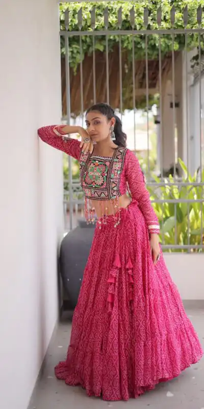 KA 5080 Pink| Faux Georgette Lehenga Choli with Embroidery Work & Lace Work. Special Price ₹2499. Delivery 4-6 Working Days. Shop now. | Bollywood Lehenga, Creative Lehenga, Designer Lehenga, Embroidered Lehenga, Lehenga, Party Wear Lehenga