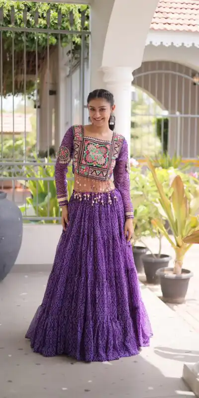 KA 5080 Purple| Faux Georgette Lehenga Choli with Embroidery Work & Lace Work. Special Price ₹2499. Delivery 4-6 Working Days. Shop now. | Bollywood Lehenga, Creative Lehenga, Designer Lehenga, Embroidered Lehenga, Lehenga, Party Wear Lehenga