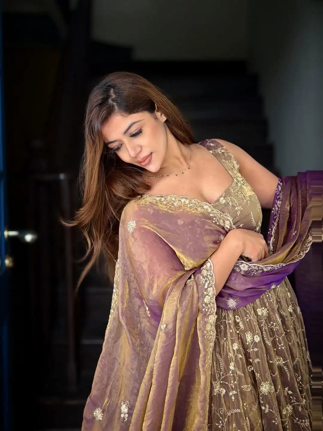 NSR 896 Purple Perfect for Wedding, Party, Makar Sankranti, Raksha Bandhan, Ganesh Chaturthi – Fendy Silk Gown. Festive Deal ₹2149. Delivery 4-6 Working Da | Bollywood Gowns, Creative Gowns, Designer Gowns, Embroidered Gowns, Gowns, Party Wear Gowns
