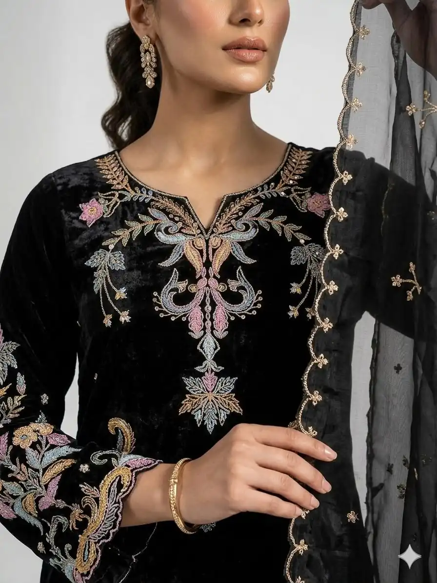 LG 2124 Black Color Roman Silk Salwar Suit with Embroidery Work. Available at ₹2149 only. Delivery 4-6 Working Days. Shop now. | Casual Suits, Jump Suits, Creative suits, Designer Suits, Palazzo Suits, Party Wear Suits, Patiala Suits, Salwar suit, Straight Suits