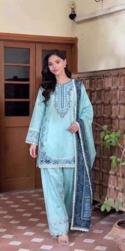 AD 233 Blue in White Satin Rayon Digital Print & Embroidery Work Salwar Suit . Festive Deal ₹2449. Delivery 4-6 Working Days. Shop now. | Casual Suits, Jump Suits, Creative suits, Designer Suits, Palazzo Suits, Party Wear Suits, Patiala Suits, Salwar suit, Straight Suits
